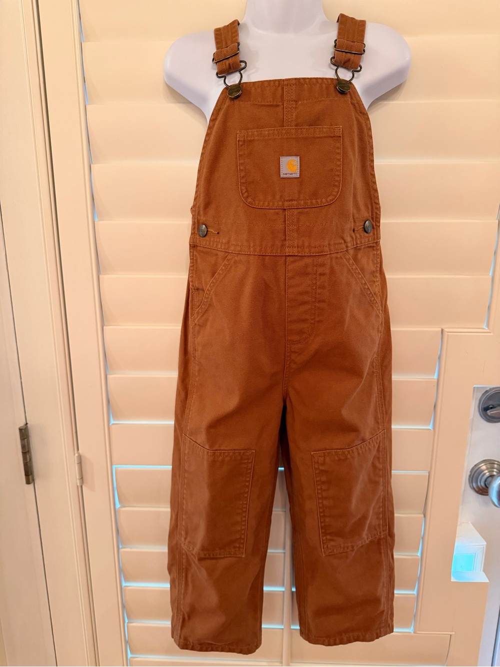 Carhartt Kids Brown/Tan Duck Canvas Overalls